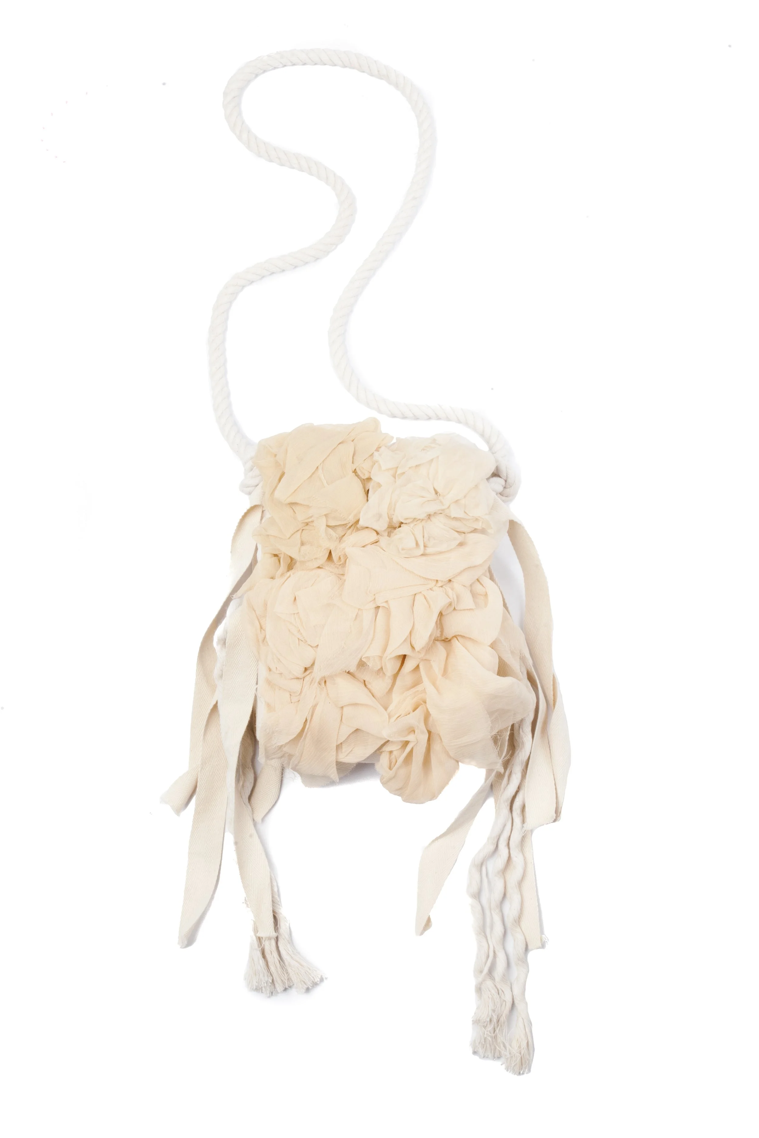Elena Dawson Cream silk chiffon mapless bag