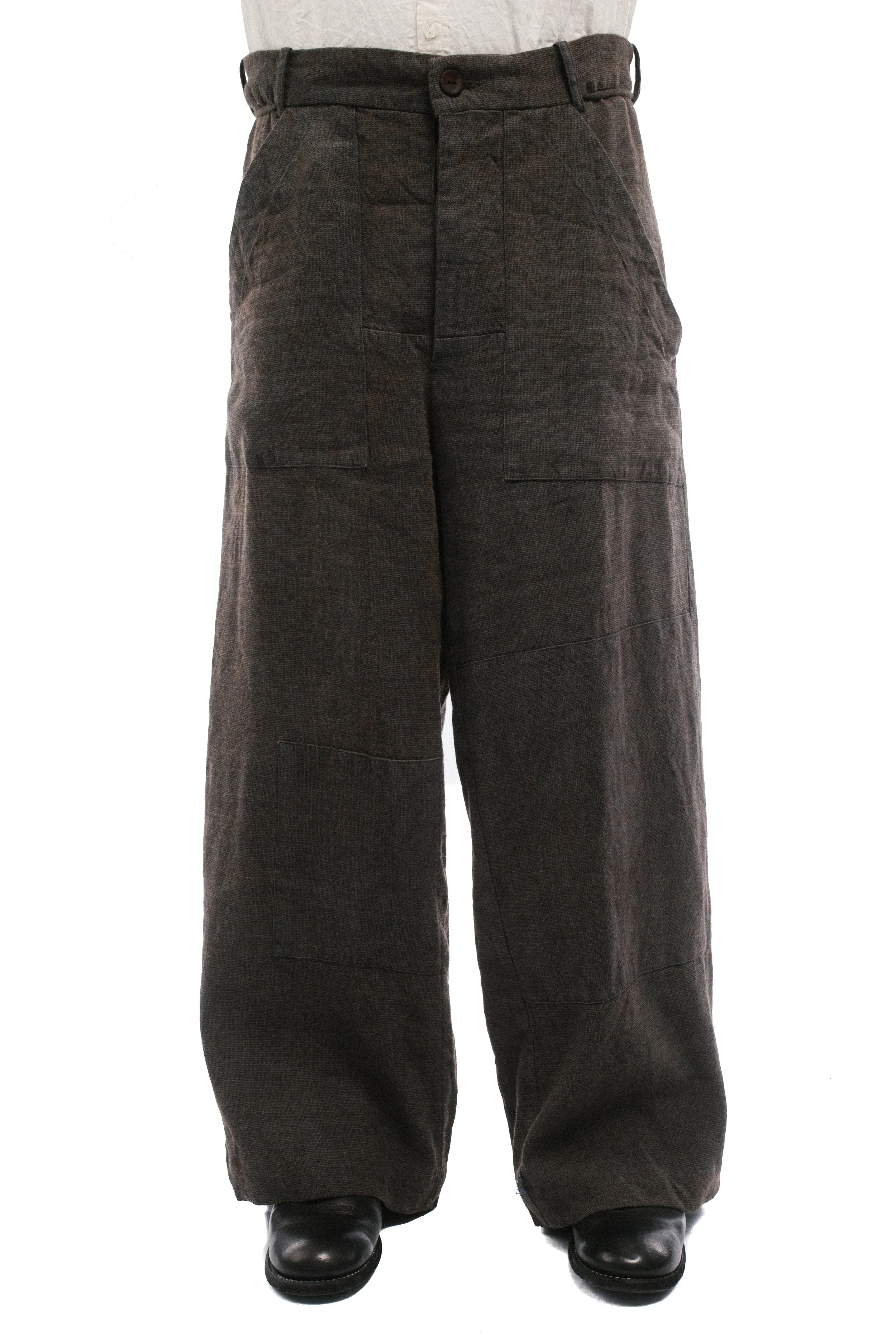 Atelier Suppan Straight Leg Wool and Linen Trousers