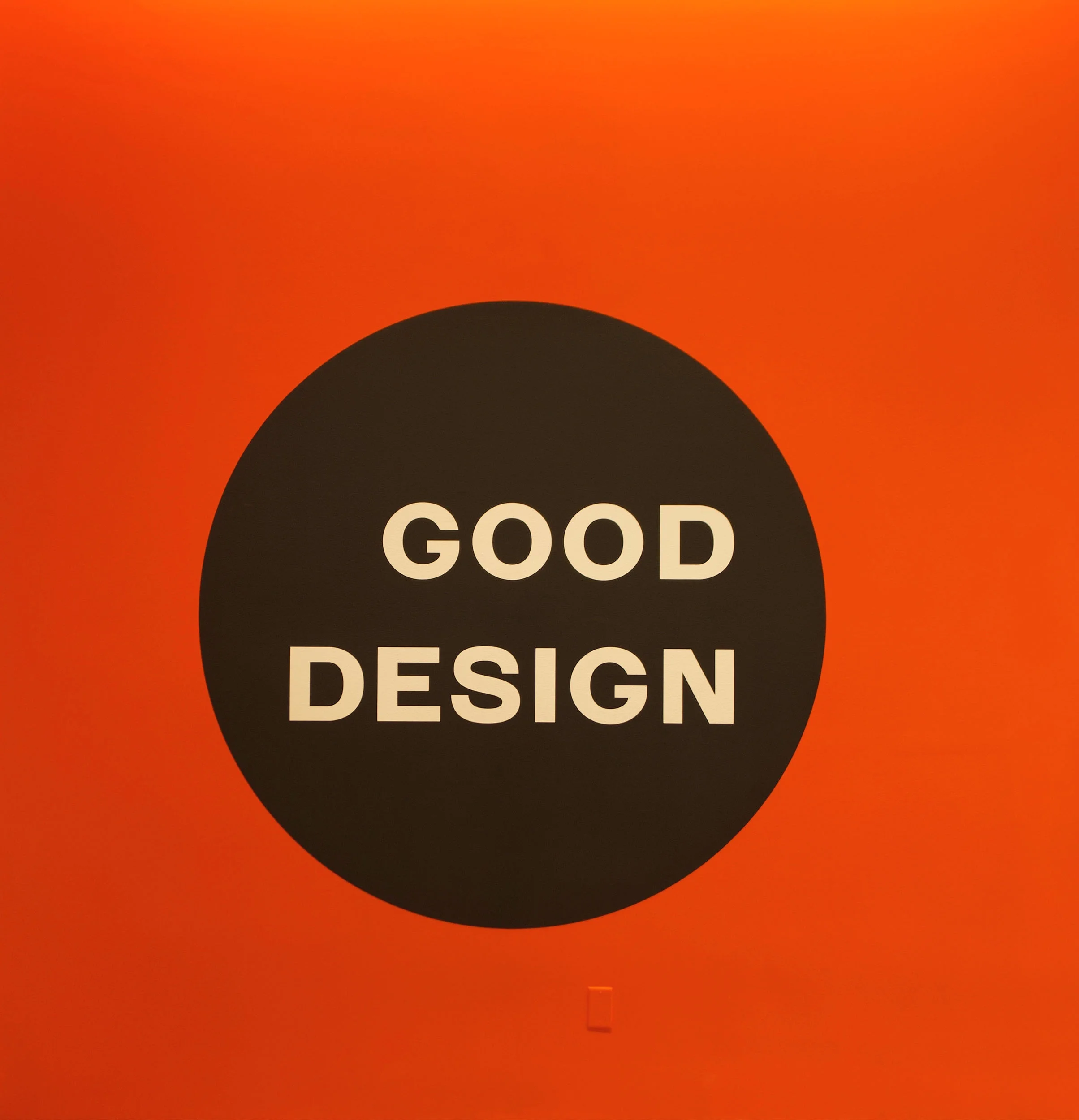Reproduction of the ‘Good Design’ logo designed by Morton and Millie Goldsholl Associates in Chicago.