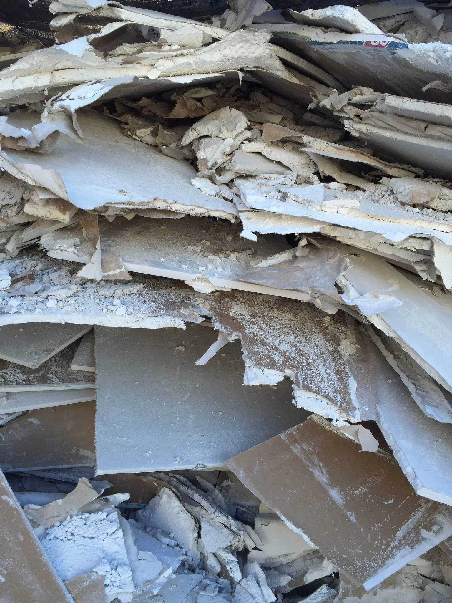 Plant rejects or clean demolition wallboard can be used