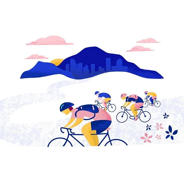 Did this lil illustration last week for Colorado Bike to Work Day coming up next week. Andddd then my bike got stolen today, even though it was locked :(
.
.
.
RIP to the bike that got me through 2 years of college, miles on bike trails, my first tri