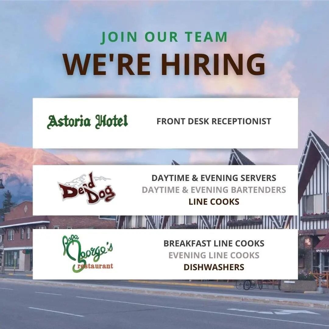 WE'RE HIRING!

Apply in person or email resumes for @deddogbargrill to erin@astoriahotel.com