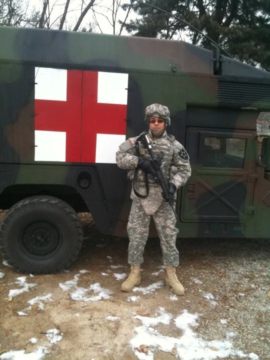 Maran Shaker during active duty as a combat medic for the U.S. Army