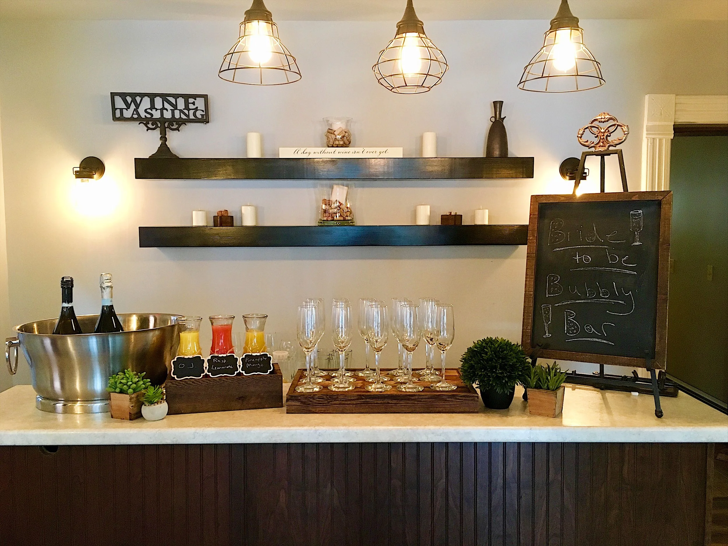 Assorted selection of fine wines & craft beers. Mimosa Bar available during pre-wedding brunch.