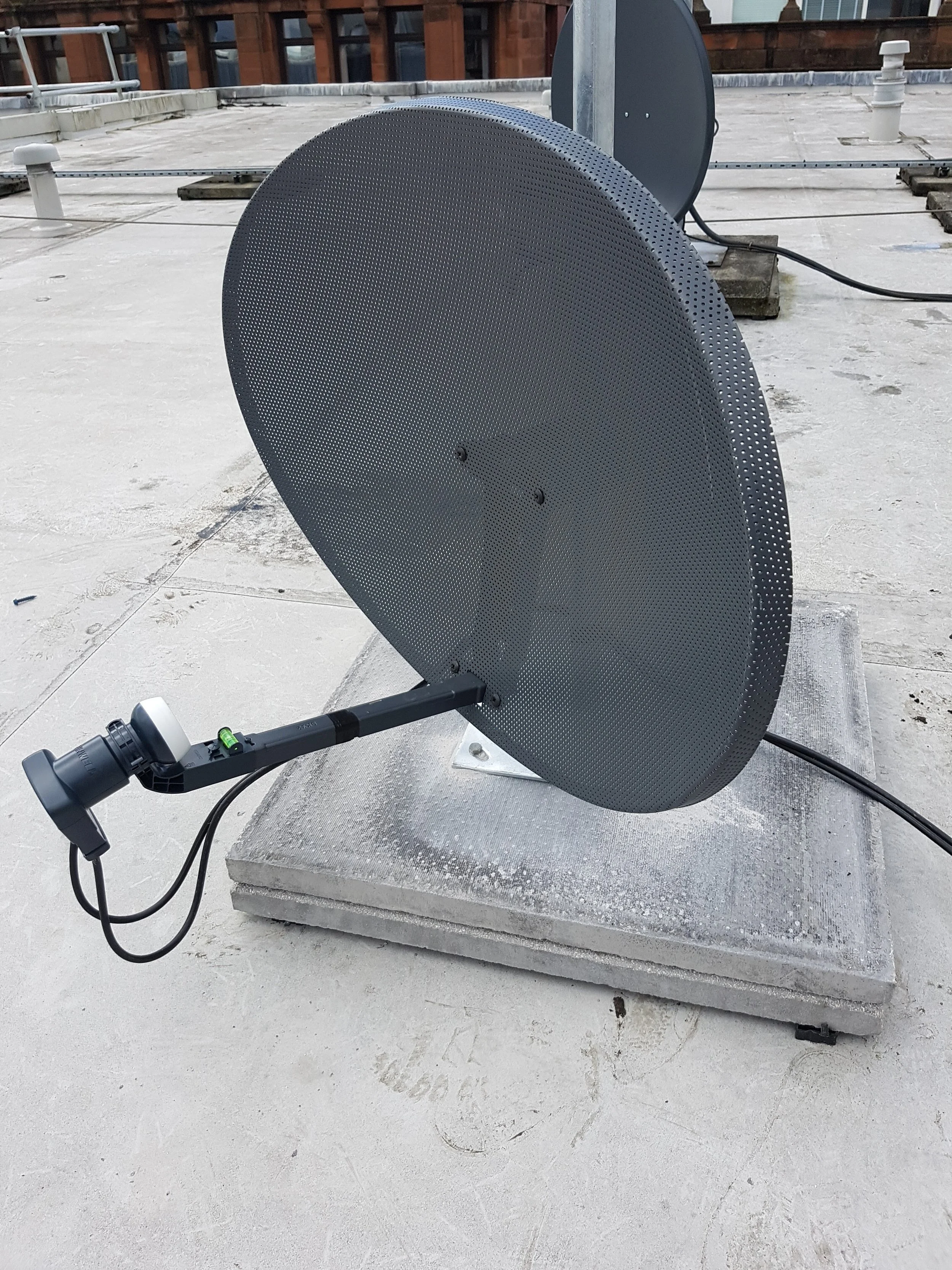Sky Dish Fitted to Flat Roof Mount in Aberdeen