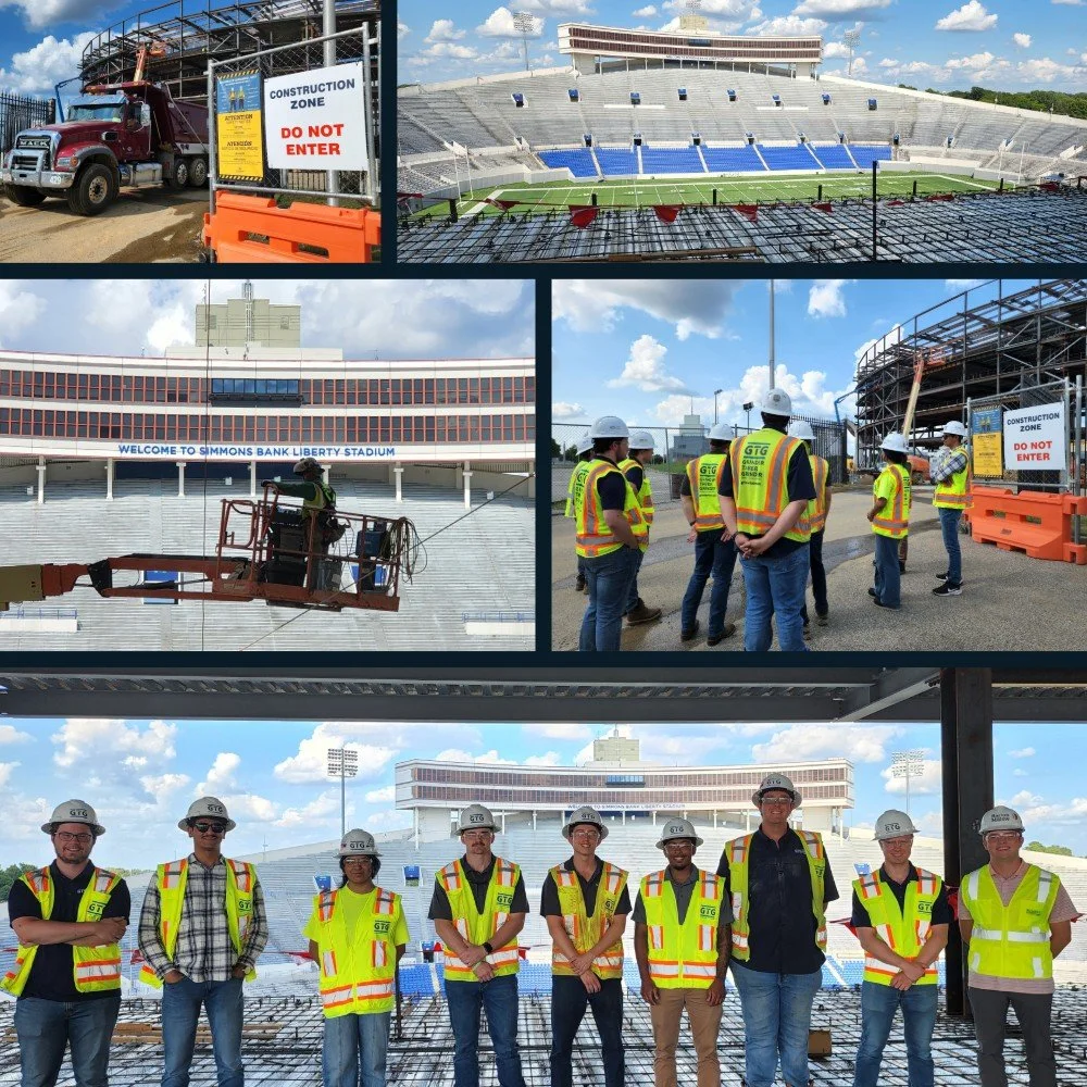 The final stop for our 2025 summer interns was to visit the new addition under construction at the Simmons Bank Liberty Bowl! The interns got a firsthand look into the coordination and advanced technology required to build this impressive structure!
