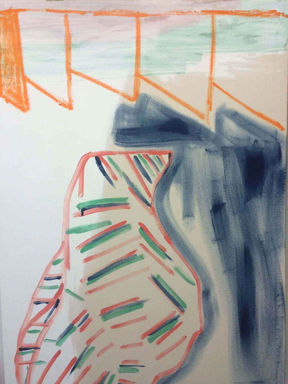 Acrylic paint, oil paint, oil stick on canvas 145x120cm