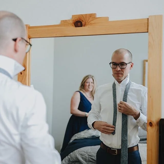 James getting ready for his wedding while his sister watches. Keystone, CO on James and Elise&rsquo;s wedding day. 9.2.2017 #allyouwitness