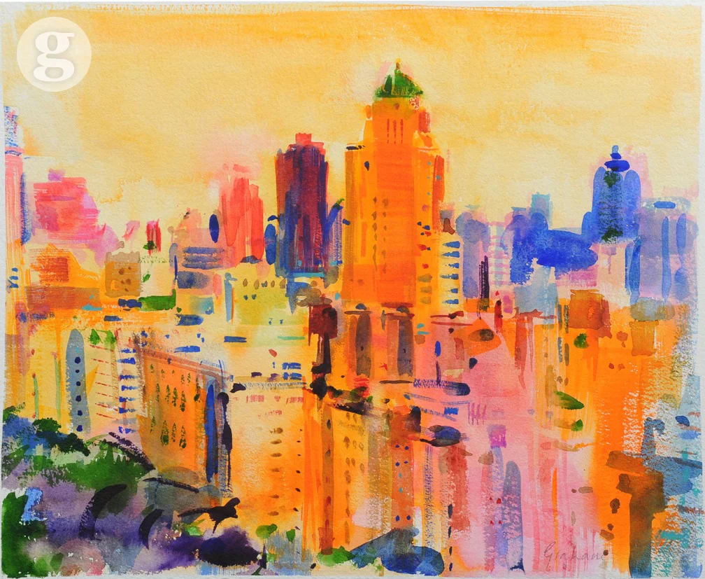 New-York, Upper East Side 53x57cm- watercolour
