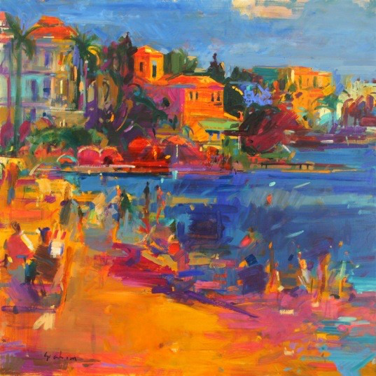 Juan les Pins 91 x 91 cm - oil