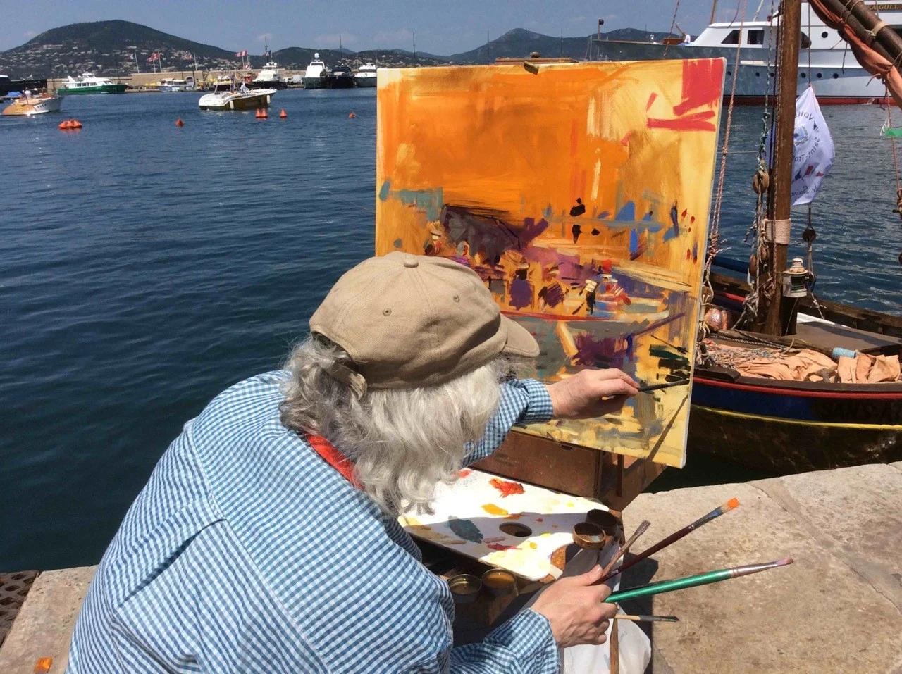 Peter Graham painting on The French Riviera