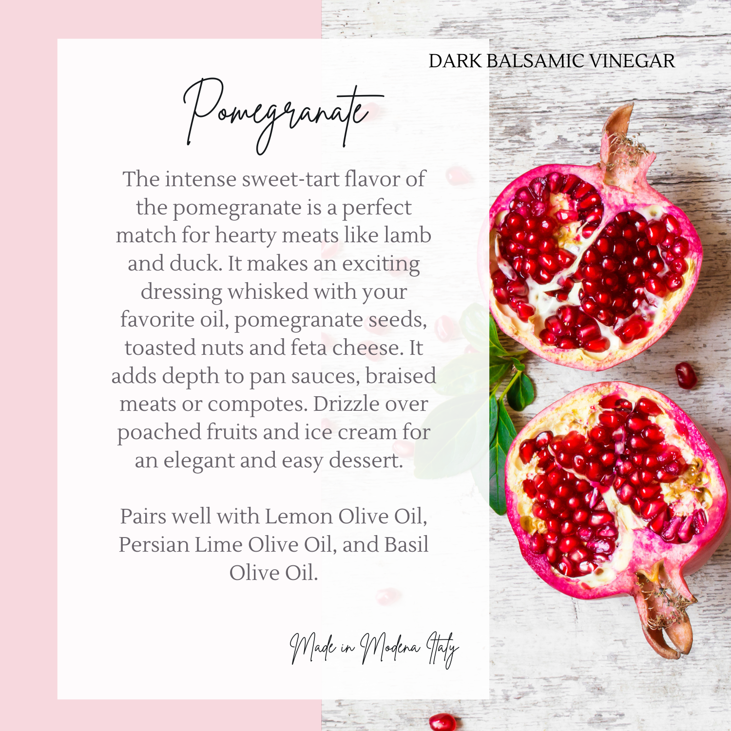 Pomegranate Balsamic Vinegar — Nika's Olive