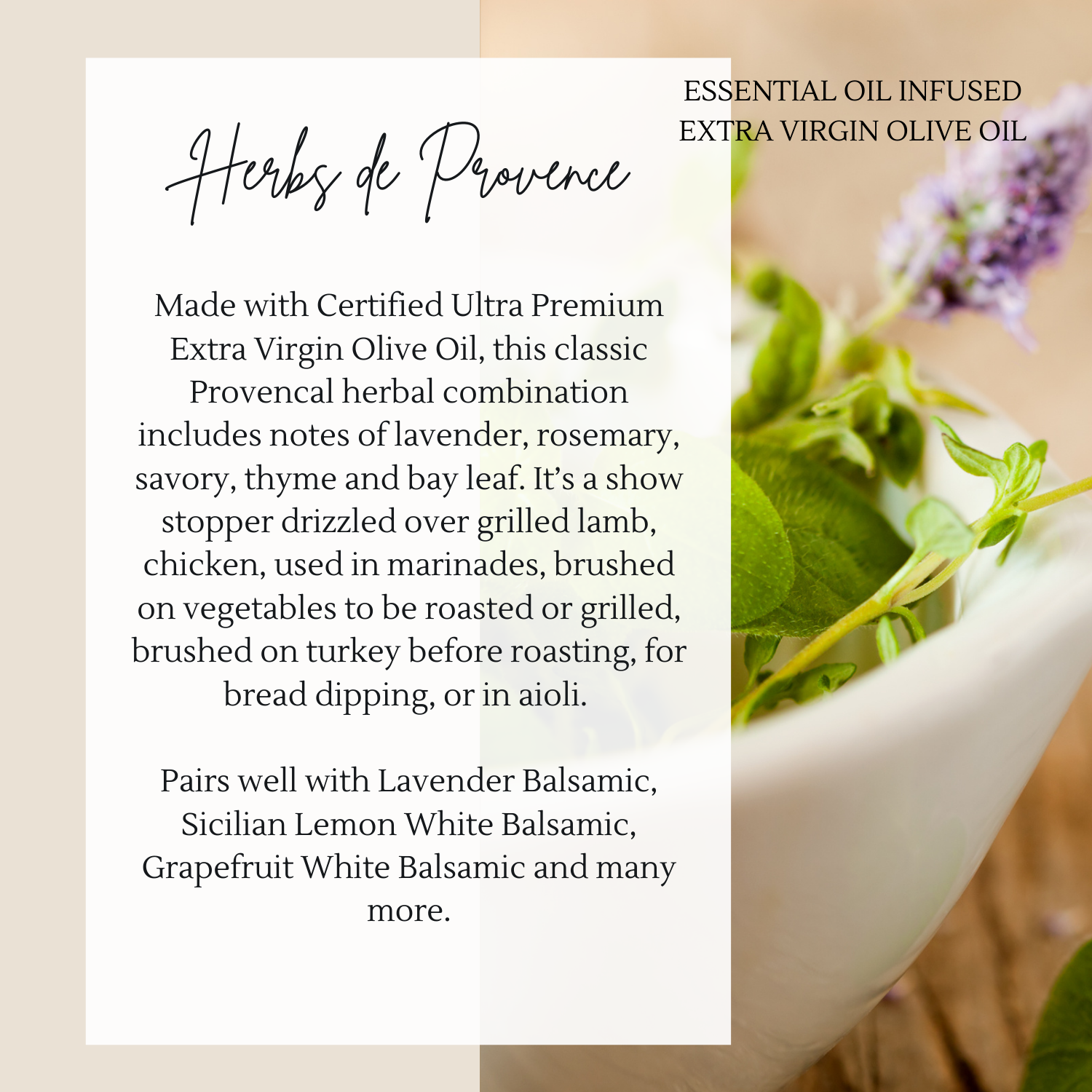 Herbs de Provence Infused Olive Oil — Nika's Olive
