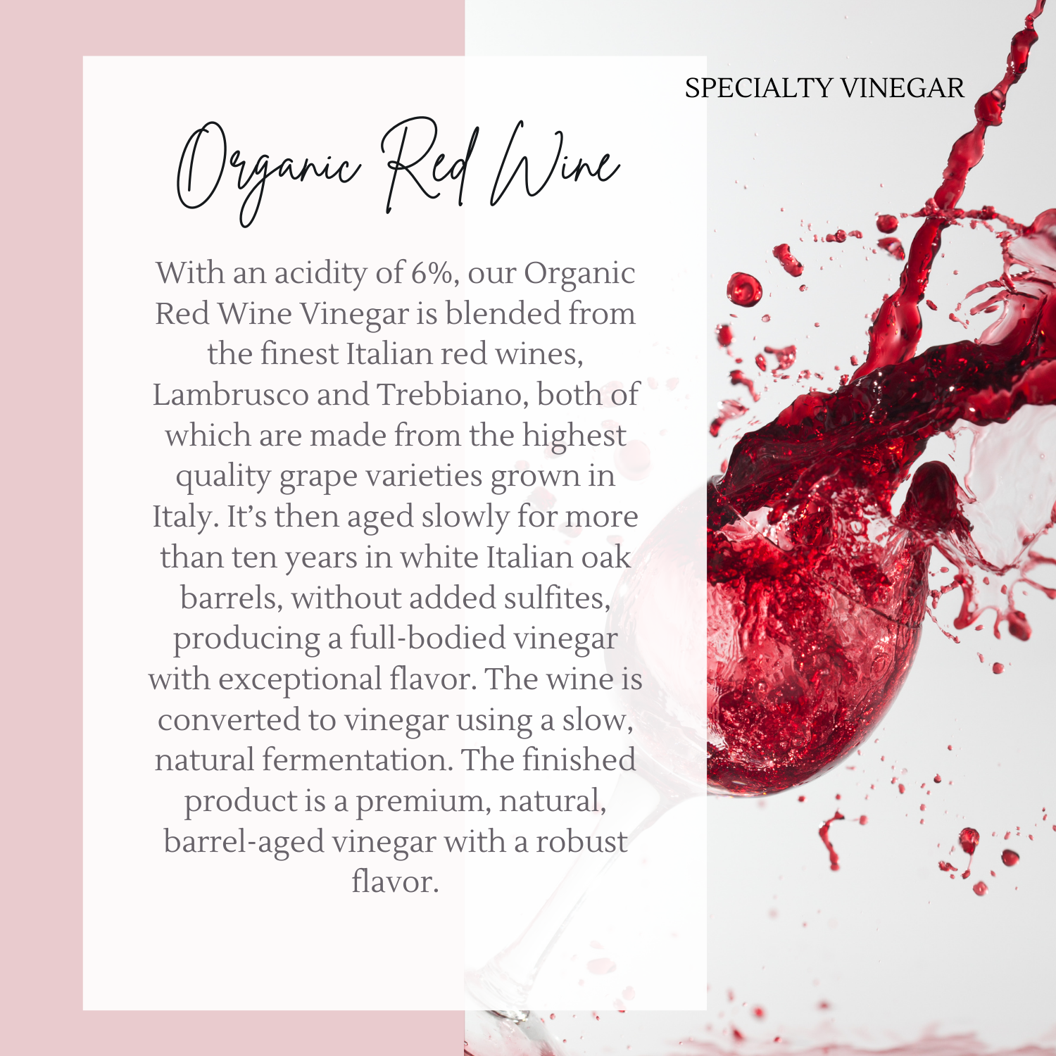 Organic Red Wine Vinegar — Nika's Olive