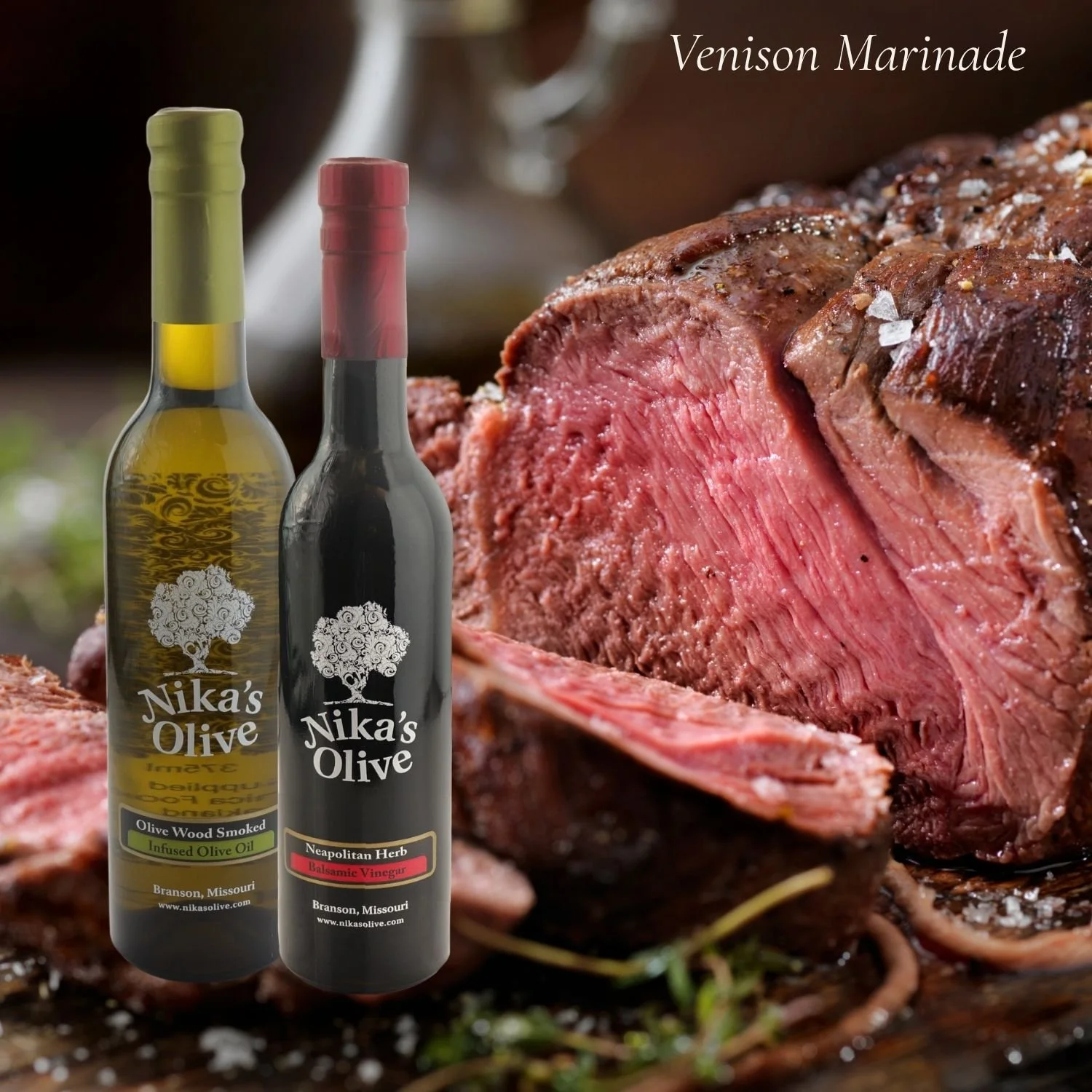 Grilled Venison Backstrap with Olive Wood Smoked Olive Oil and Neapolitan Herb Balsamic