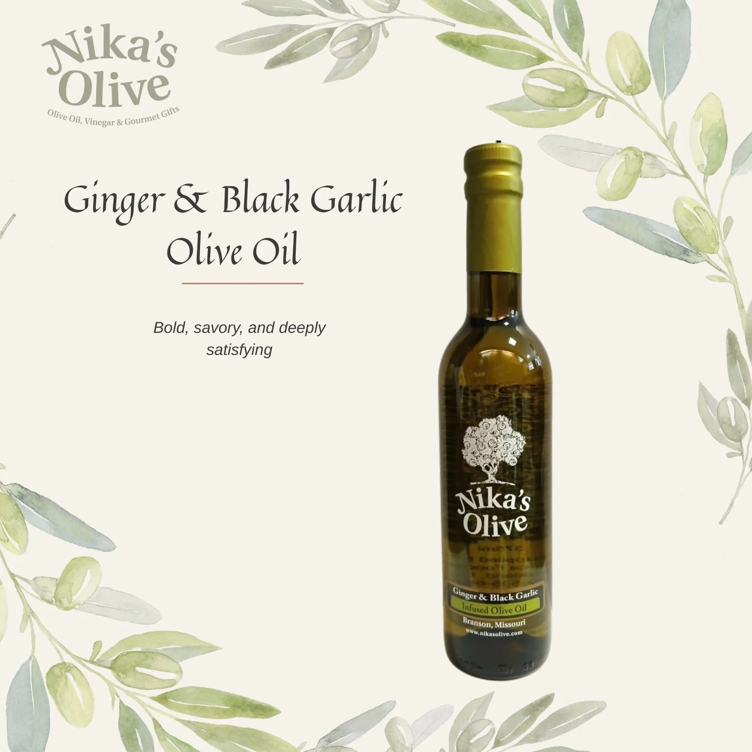 Ginger & Black Garlic Infused Olive Oil