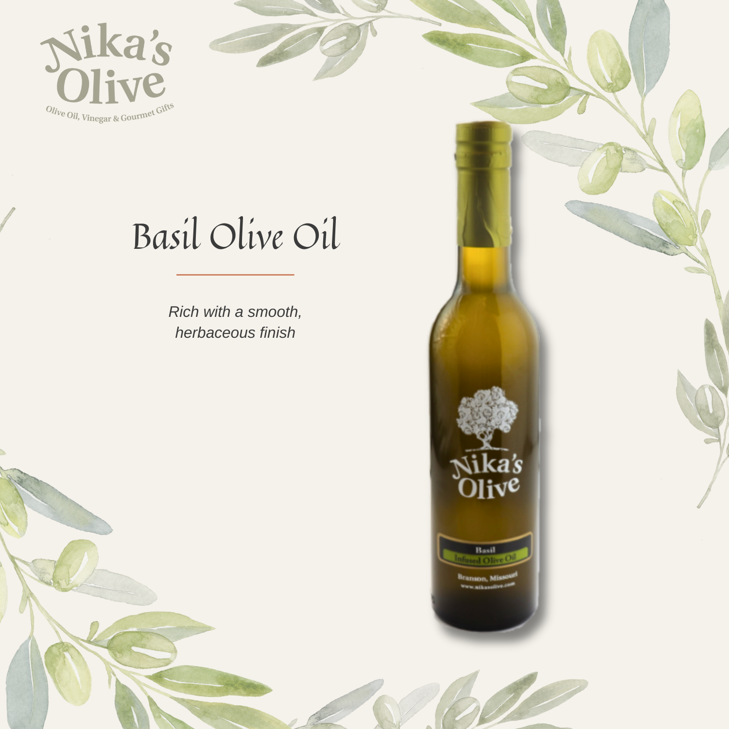Basil Infused Extra Virgin Olive Oil