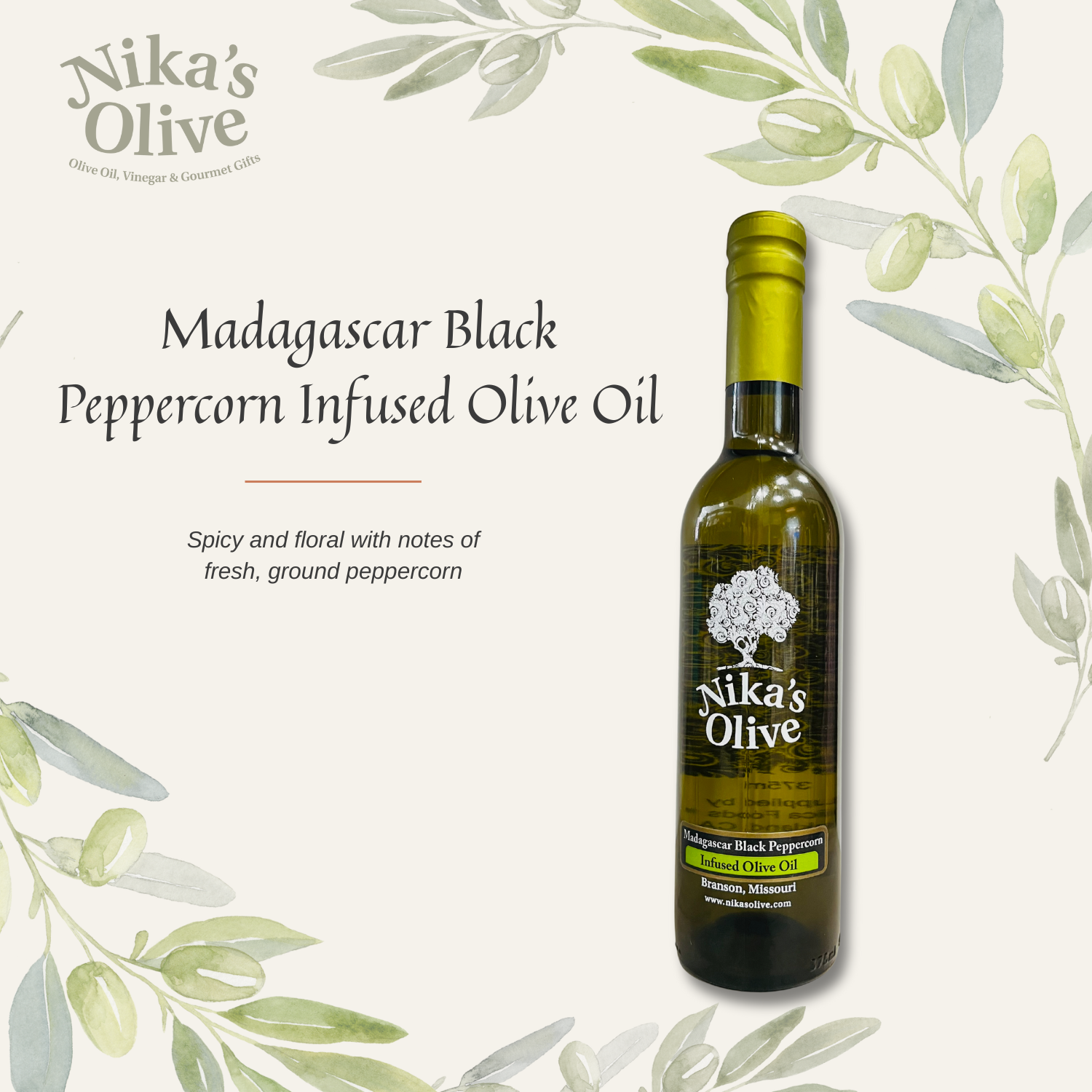 Madagascar Black Pepper Infused Extra Virgin Olive Oil