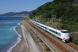The train back to Osaka KIX airport travels along the scenic coast for long sections.