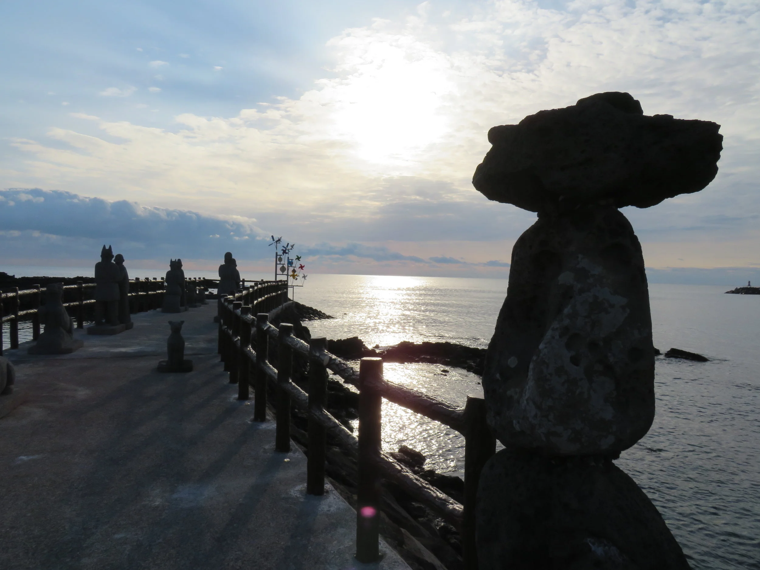 Sculptures by the sea at Onpyeong