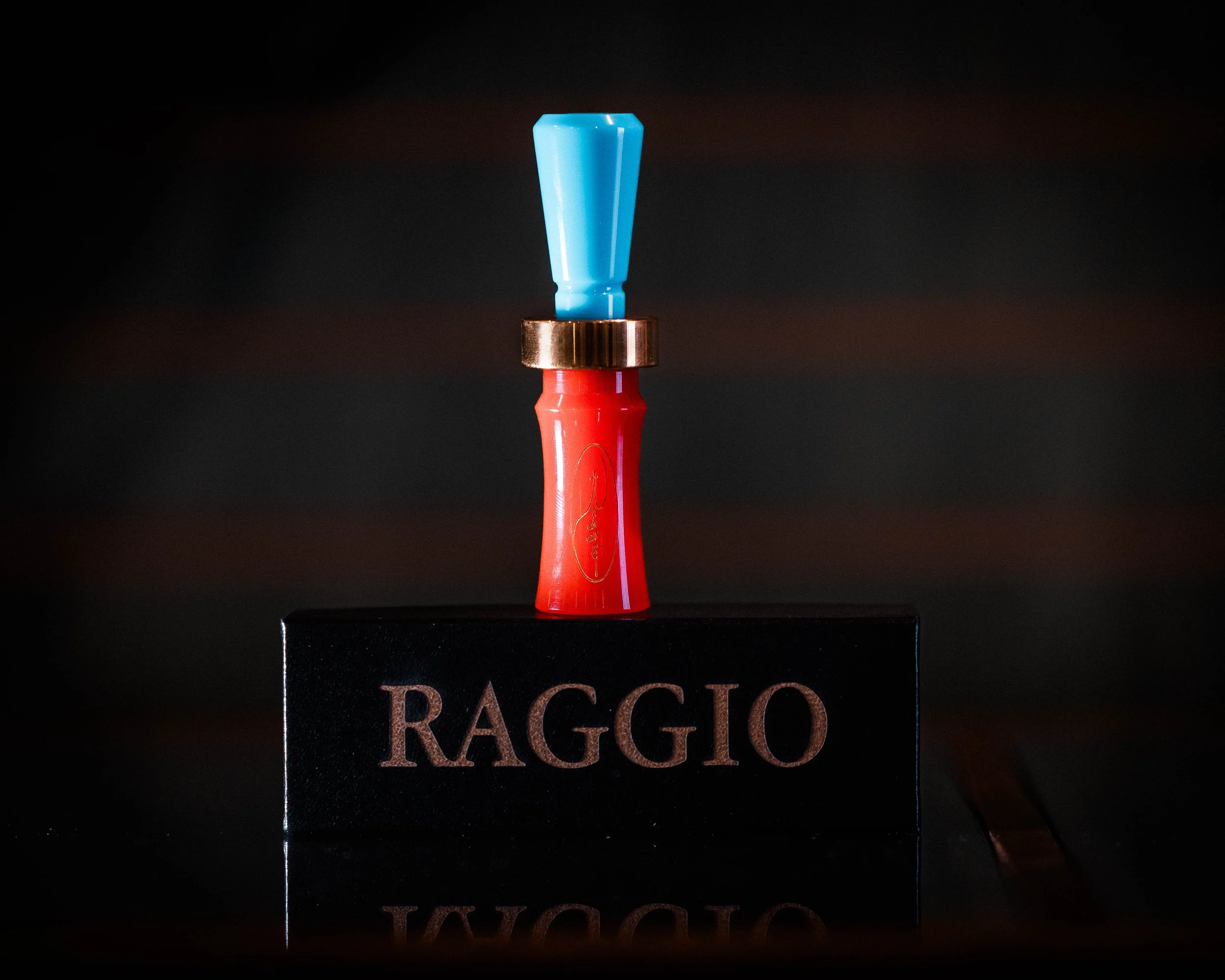 Powder Blue and Red Acrylic Duck Call