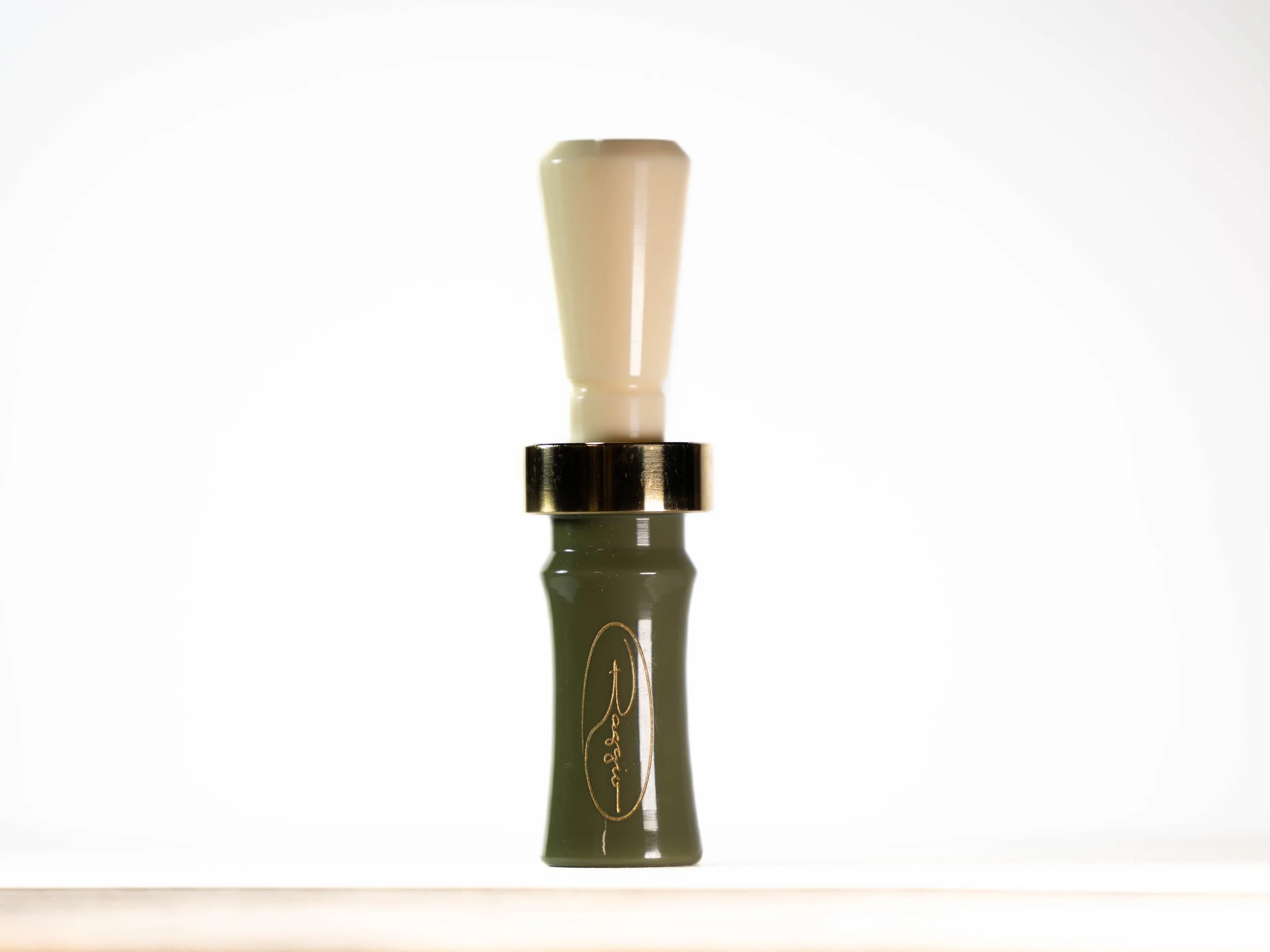 Olive Green Barrel / Ivory Insert Acrylic Duck Call