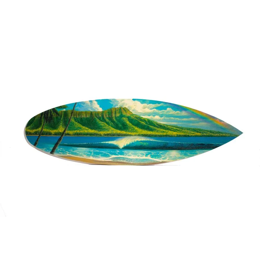Sebo Art "Diamond Head Rainbow " Mini Surfboard