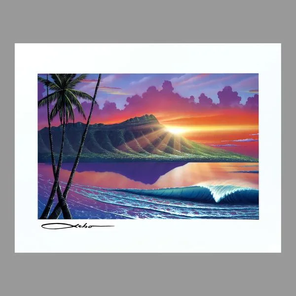 Sebo Art "Early Waikiki" 11" x 14" Matted Print