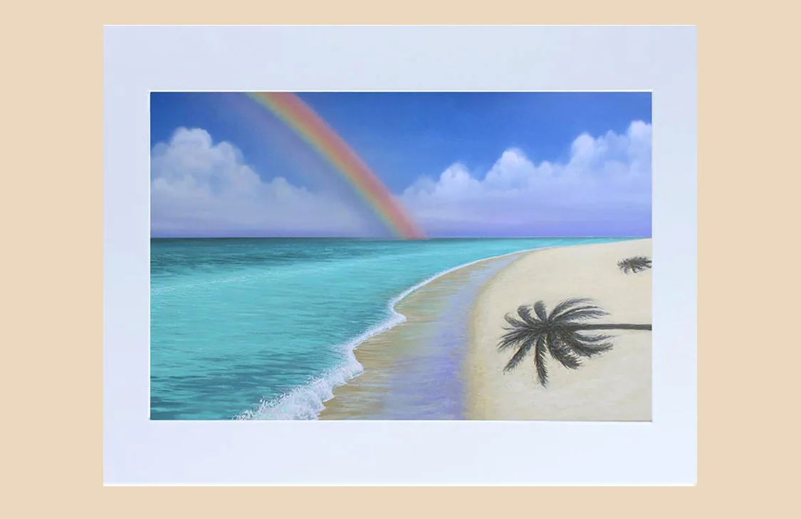 Sebo Art "Secret Beach" 11" x 14" Matted Print