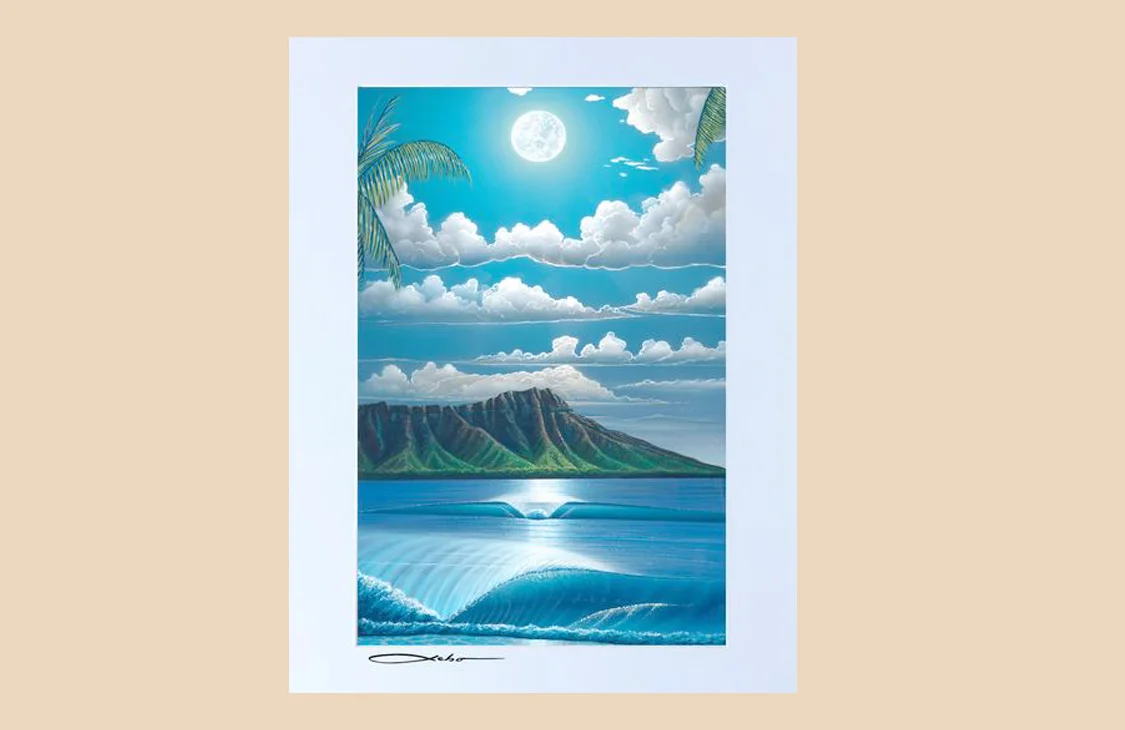 Sebo Art "Diamond Head Summer" 11" x 14" Matted Print