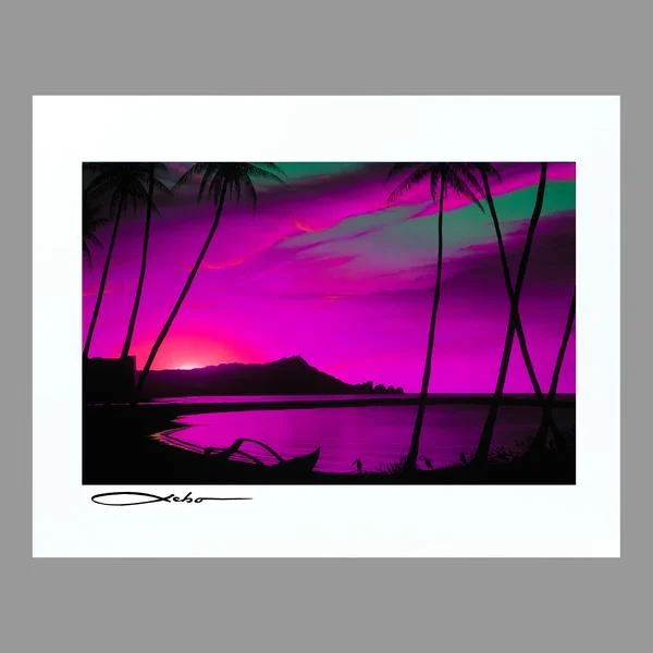 Sebo Art. "Diamond Head Sunrise" 11" x 14" Matted Print