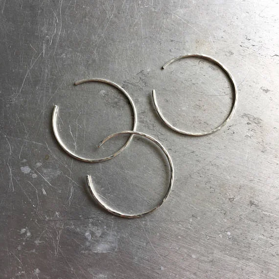 Green Tea Leaves "Circle Threader Earrings"