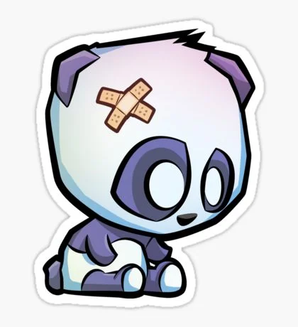 7 Sketches "Sad Panda" Sticker