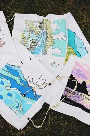 Cultivate Hawaii "Waikiki" Tea Towels