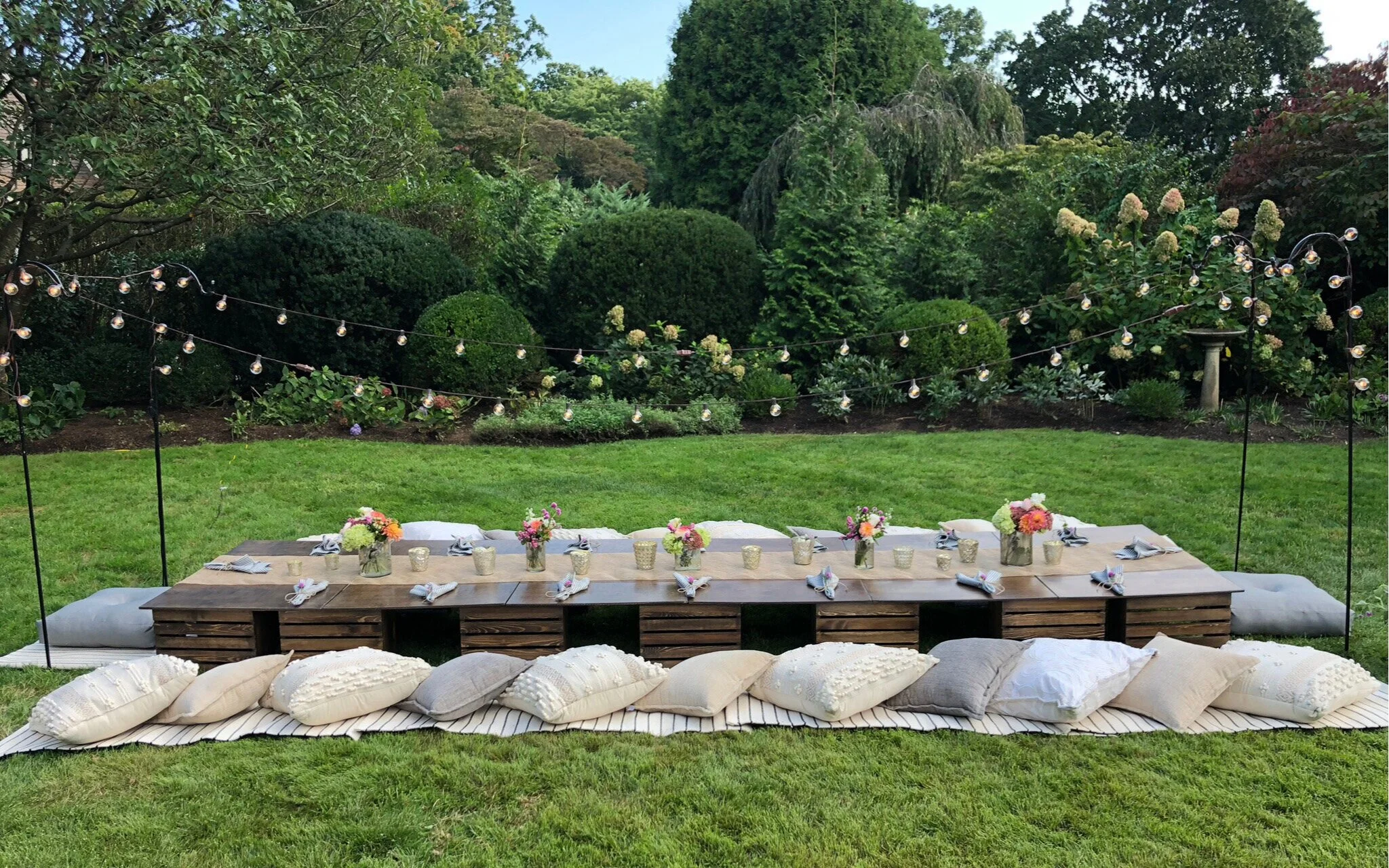 Boho Picnic Set Low Pallet Picnic Table Low Timber Hot Sale Picnic