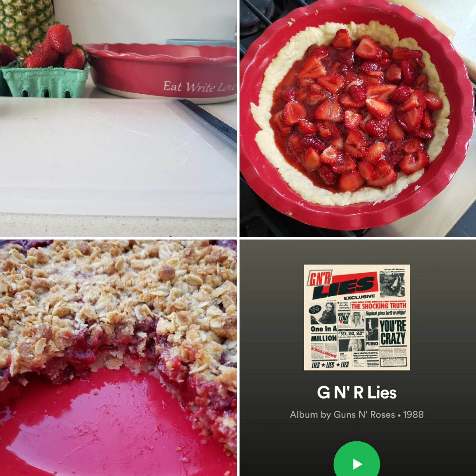 Strawberry “patience”crumble pie 