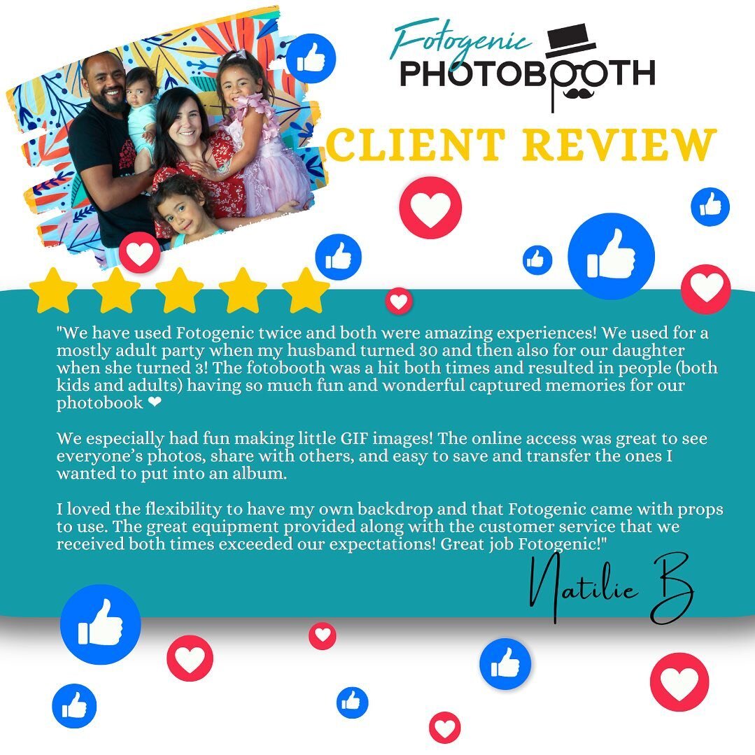 ❤️👍🏽❤️ Client testimonials that brighten our day! ☀️ #ClientFeedback #MNPhotoBooth NCPhotoBooth #FotoGenic #PhotoBooth #birthdaypartyinspo