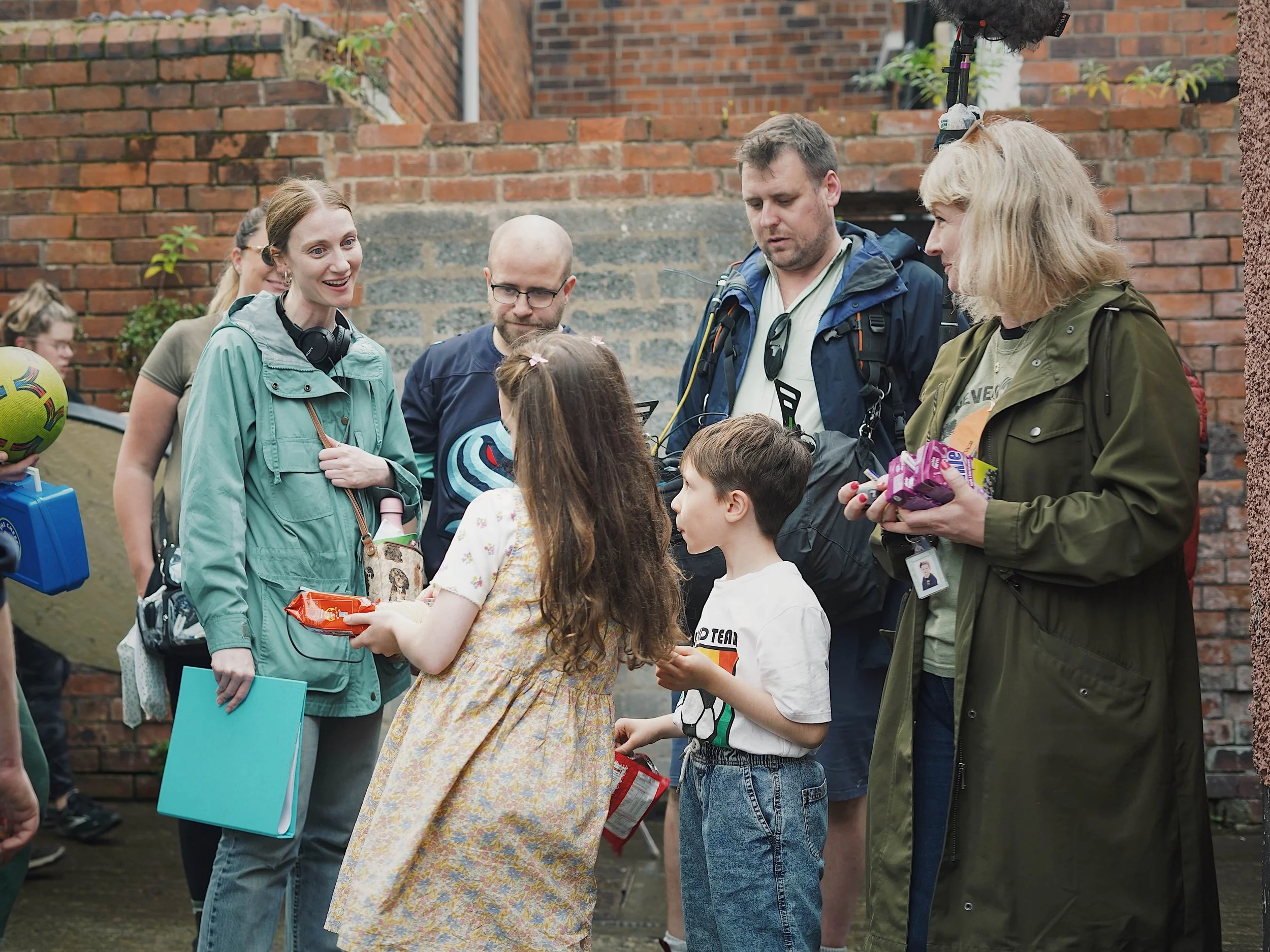  Director Louise Parker on set with cast and crew 
