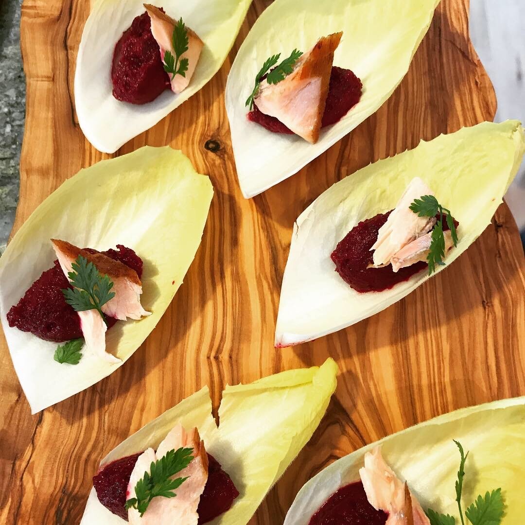 Smoked Trout and Beet on Endive.JPG