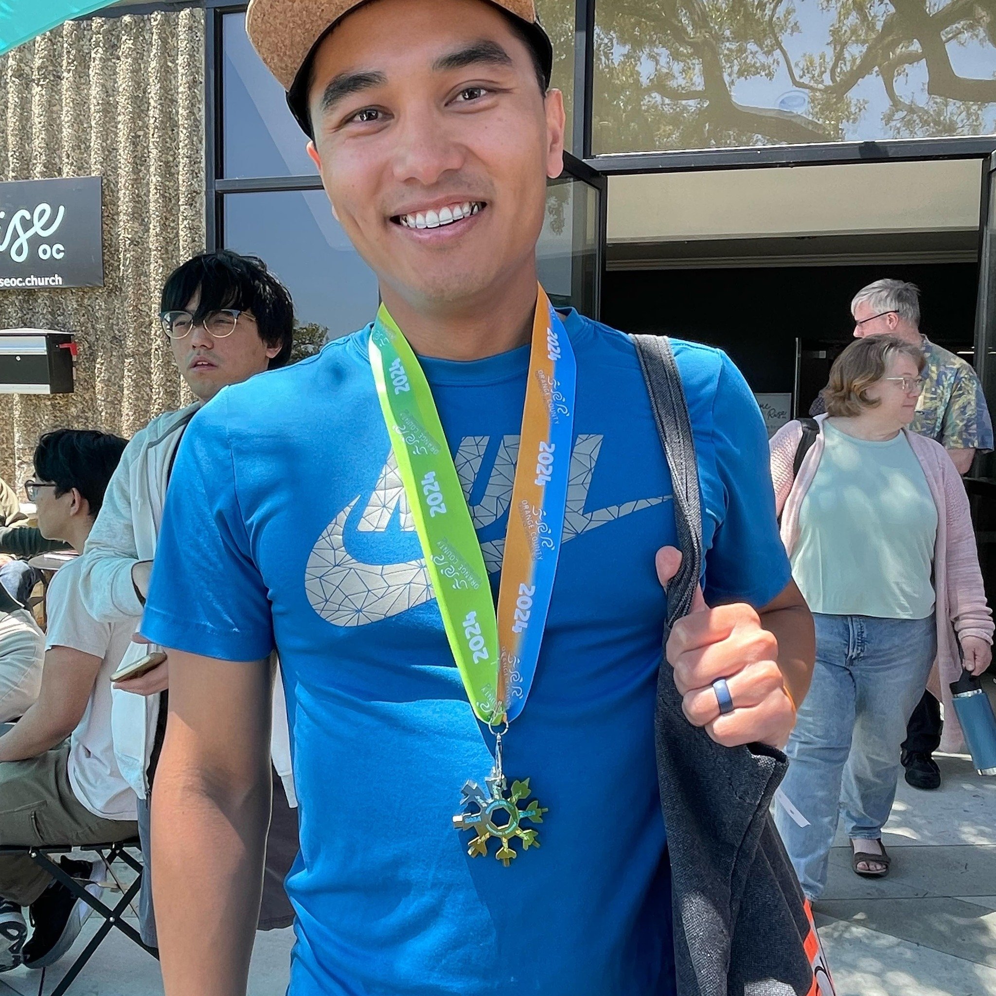Rise OC🏃🏻&zwj;♂️🚴&zwj;♂️🏊Eric finished his triathlon this morning and came to church! He is Superman!