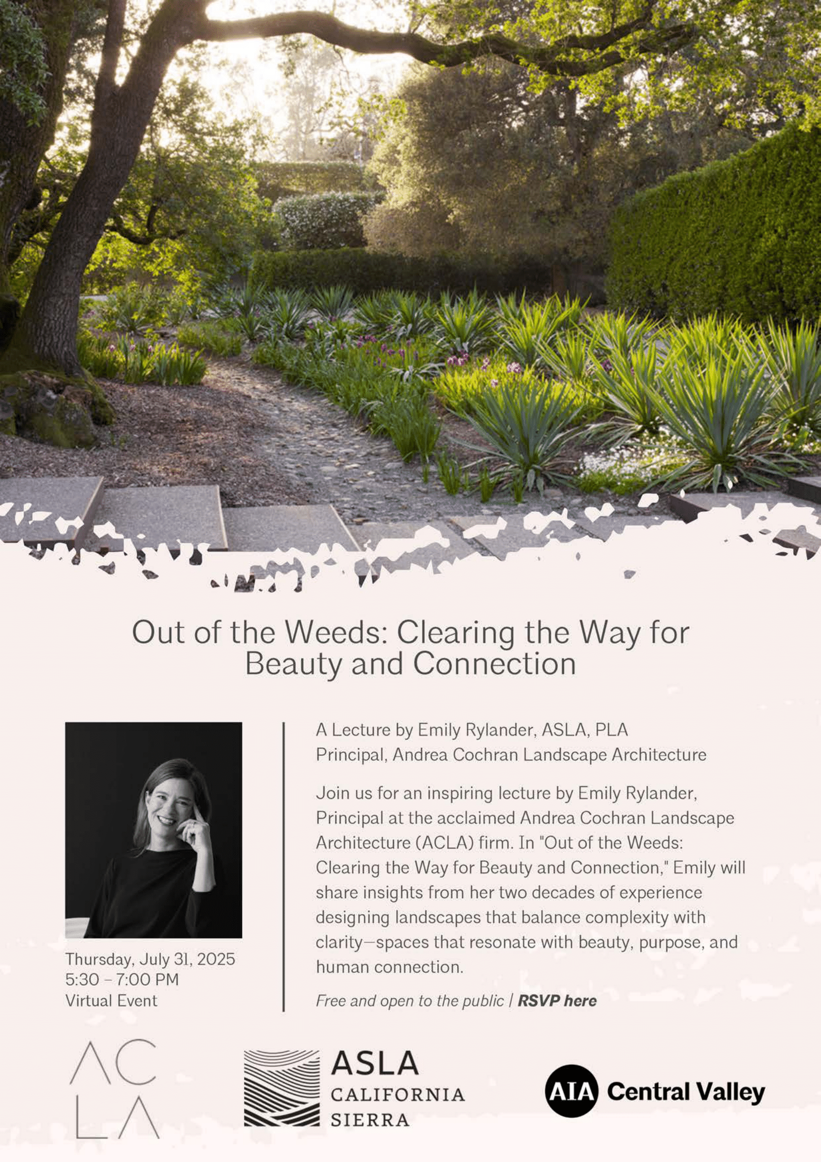 Virtual Lecture - Out of the Weeds: Clearing the Way for Beauty and Connection 