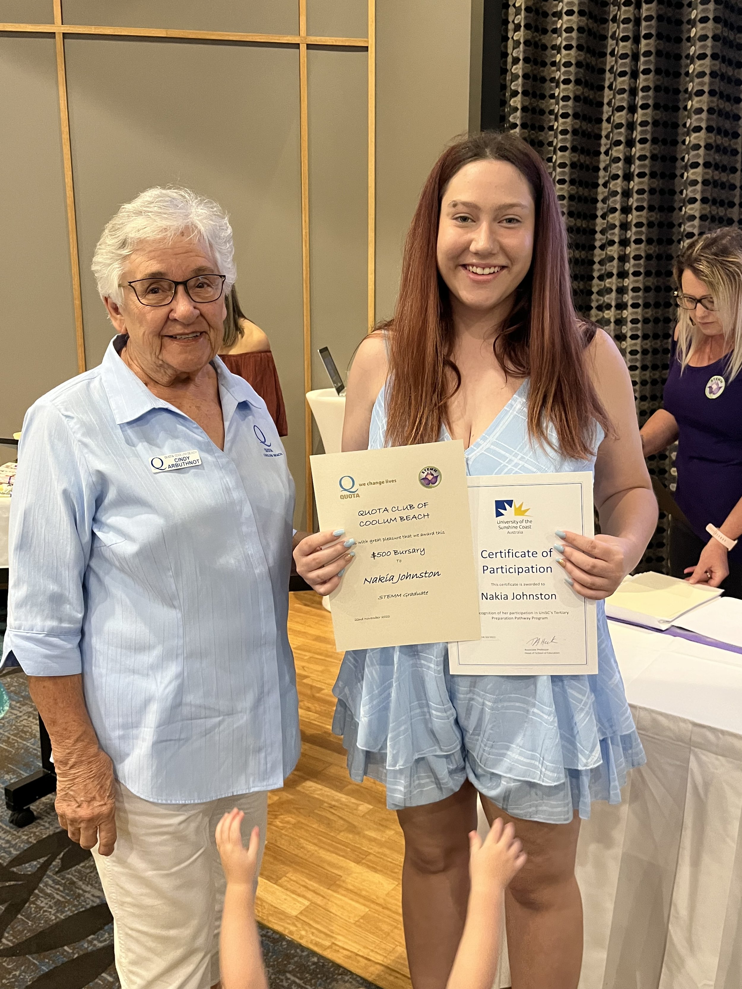 Quota Club of Coolum Beach Bursary Recipient - Nakia Johnson
