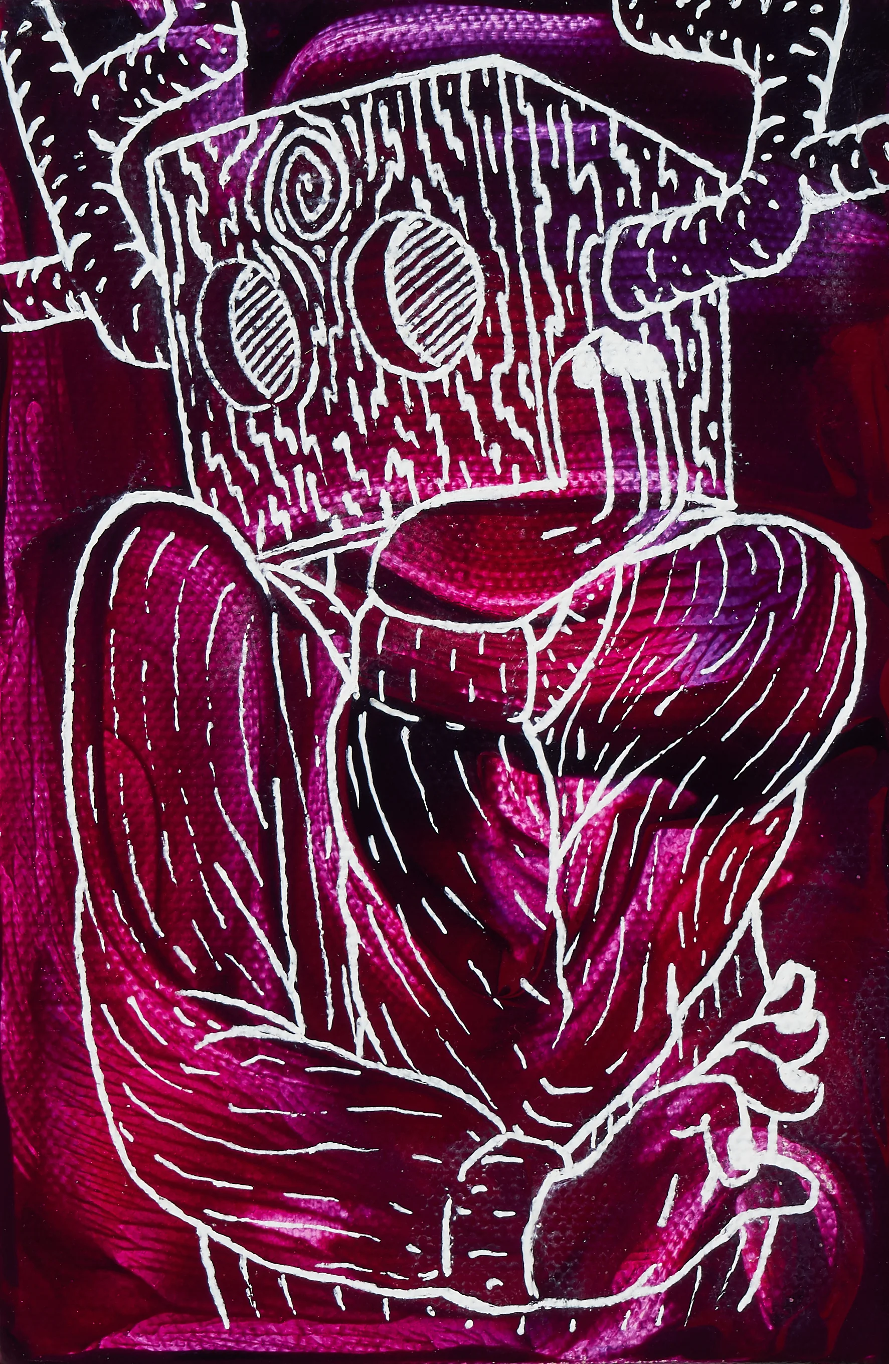 collaborative piece with law stout, 4” x 6” (2016)