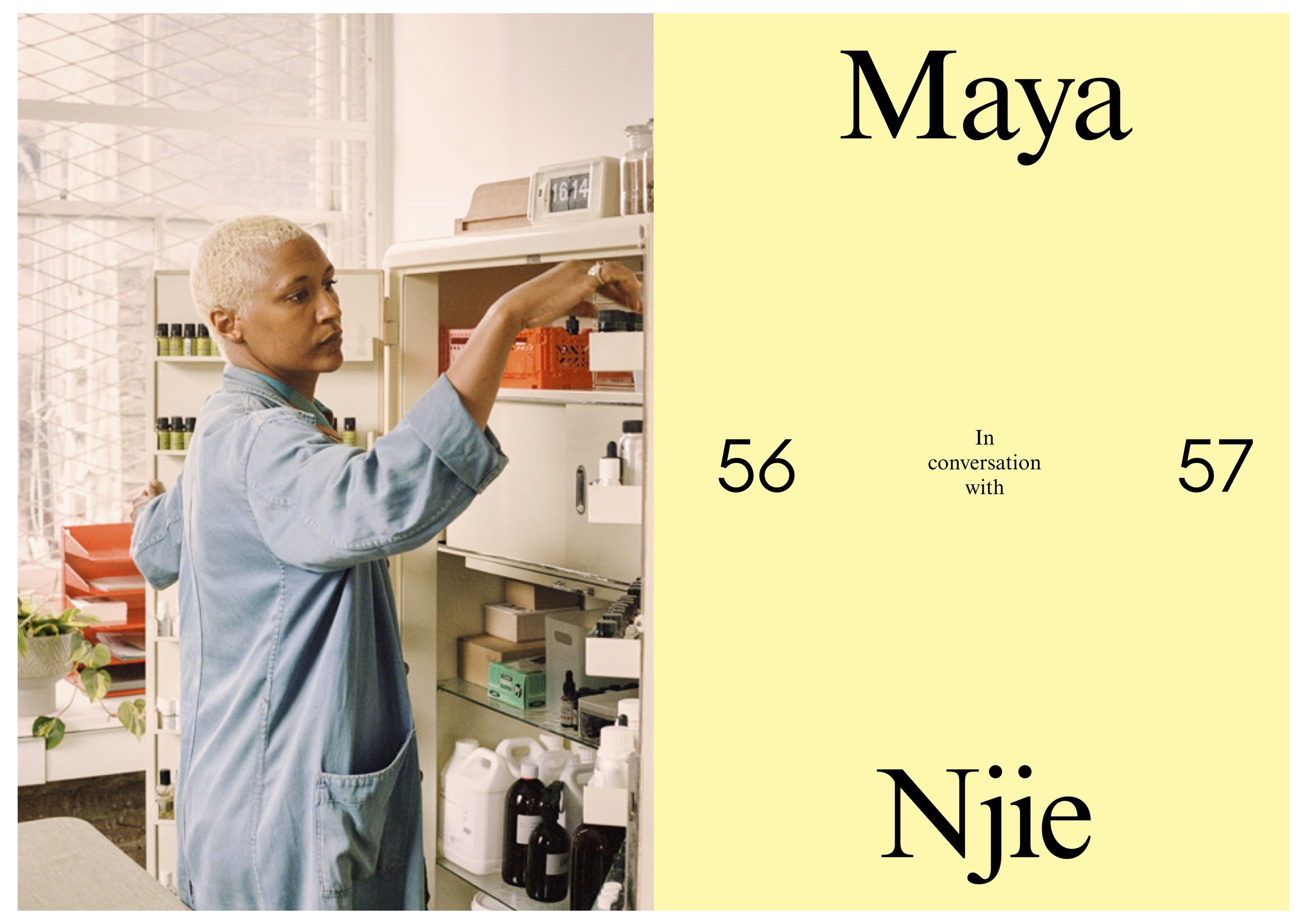  Swedish-Gambian perfumer, Maya Njie, at her studio in London for Playground Magazine.  