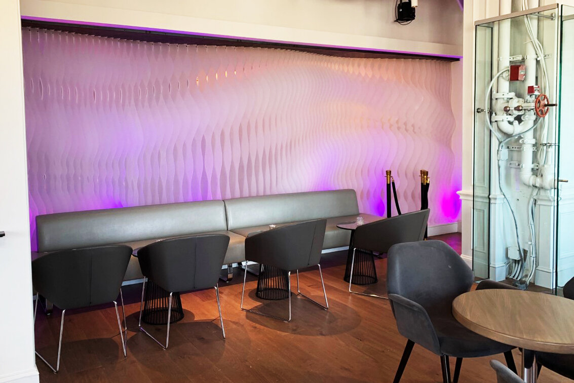 Parametric Acrylic Wall Fixture - Purple Lighting Front View