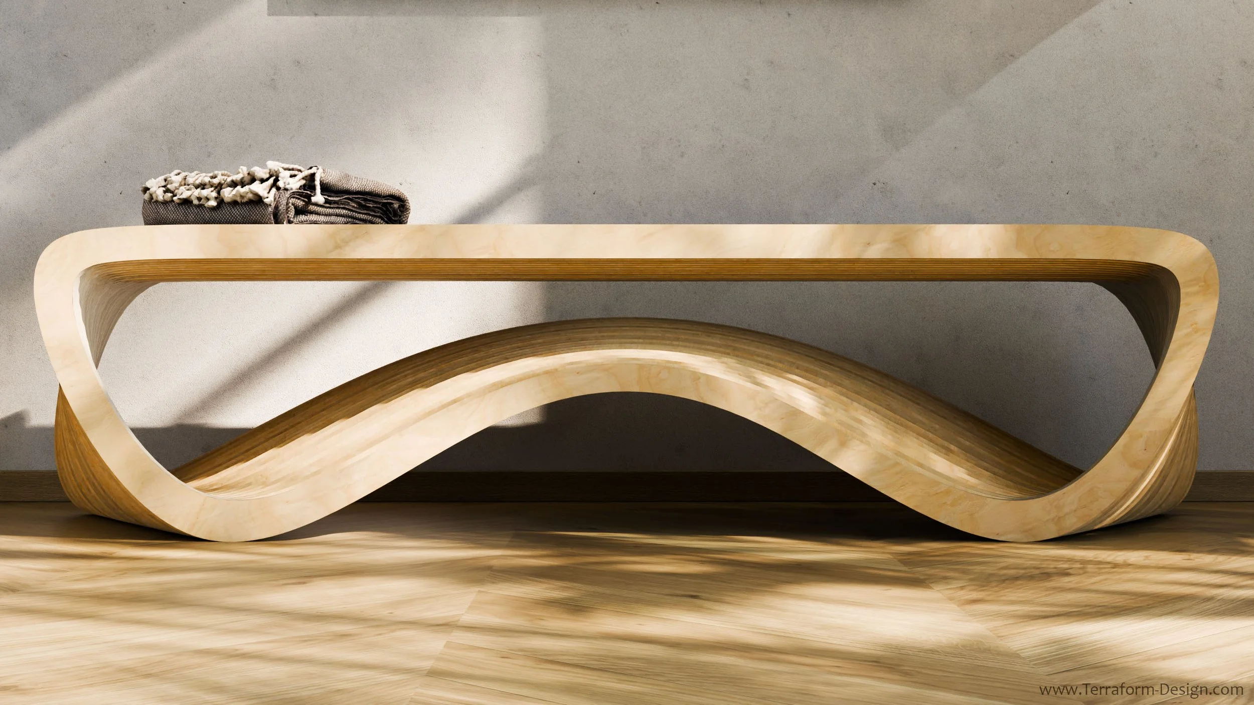 volantes_b_5_sectioned parametric wooden cnc geometric plywood sculptural modern contemporary lobby entryway bench.jpg