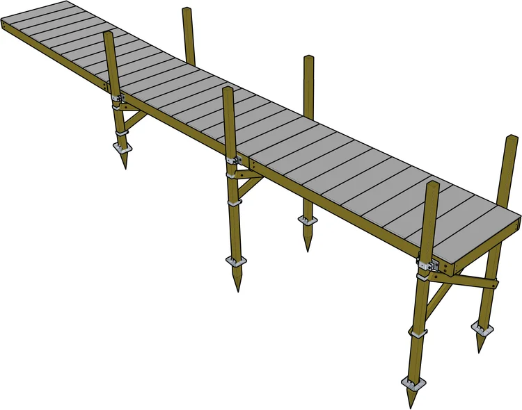 Wood Dock Posts