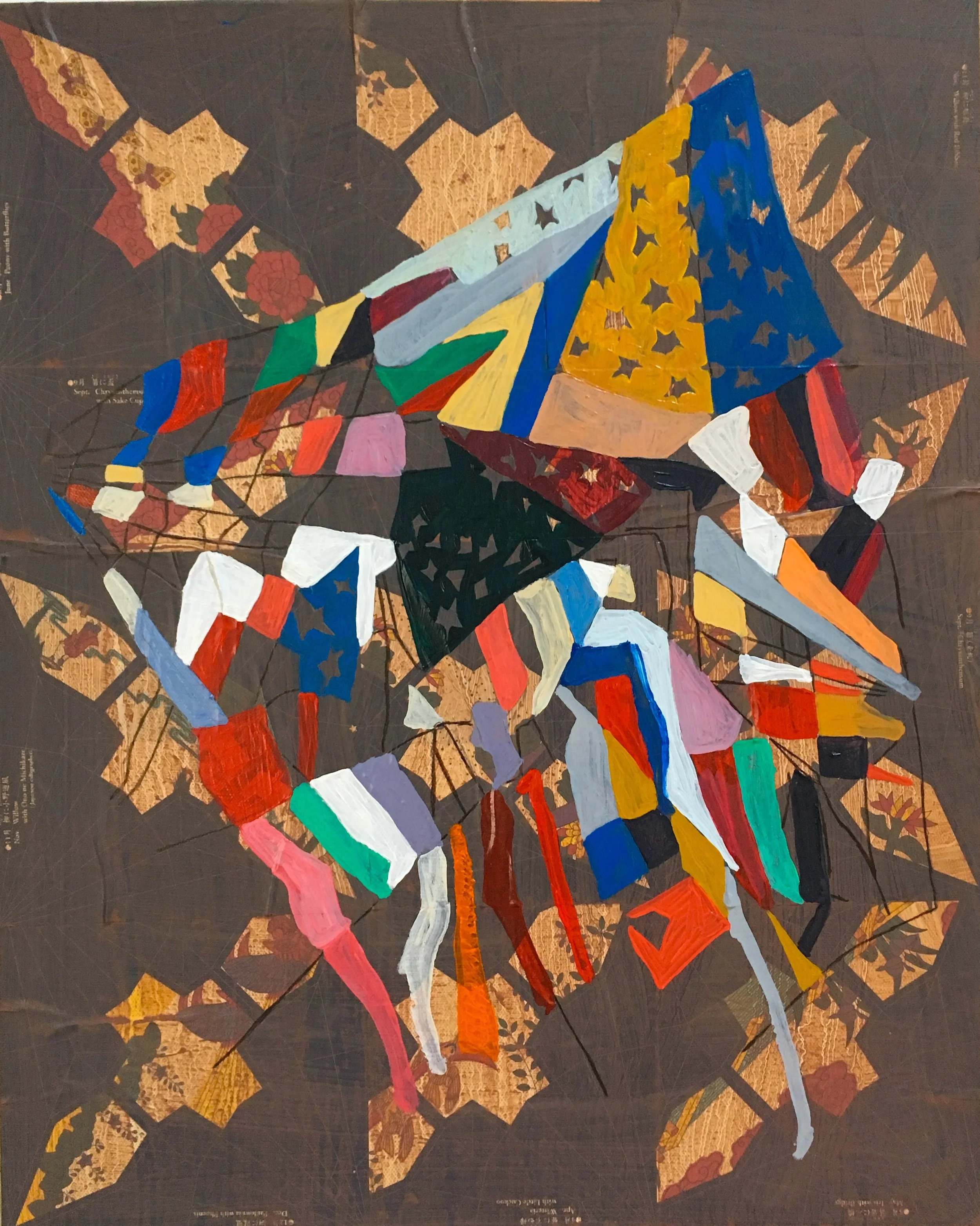 "Broad Organza" 2017 oil and mixed media on canvas, 22x18 in