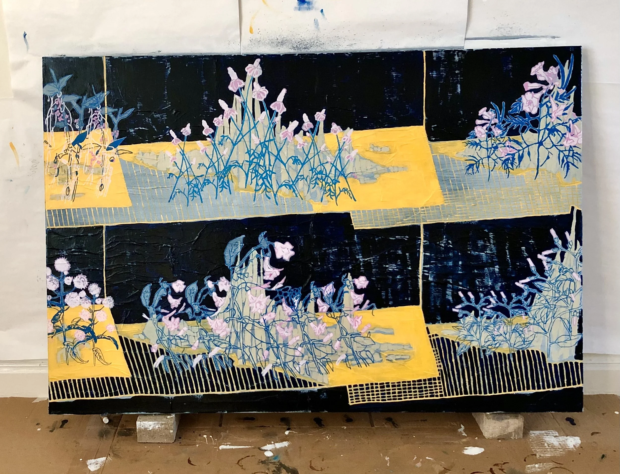 “Roadside Flowers of Texas” oil on canvas, 38 x 56” in., 2022