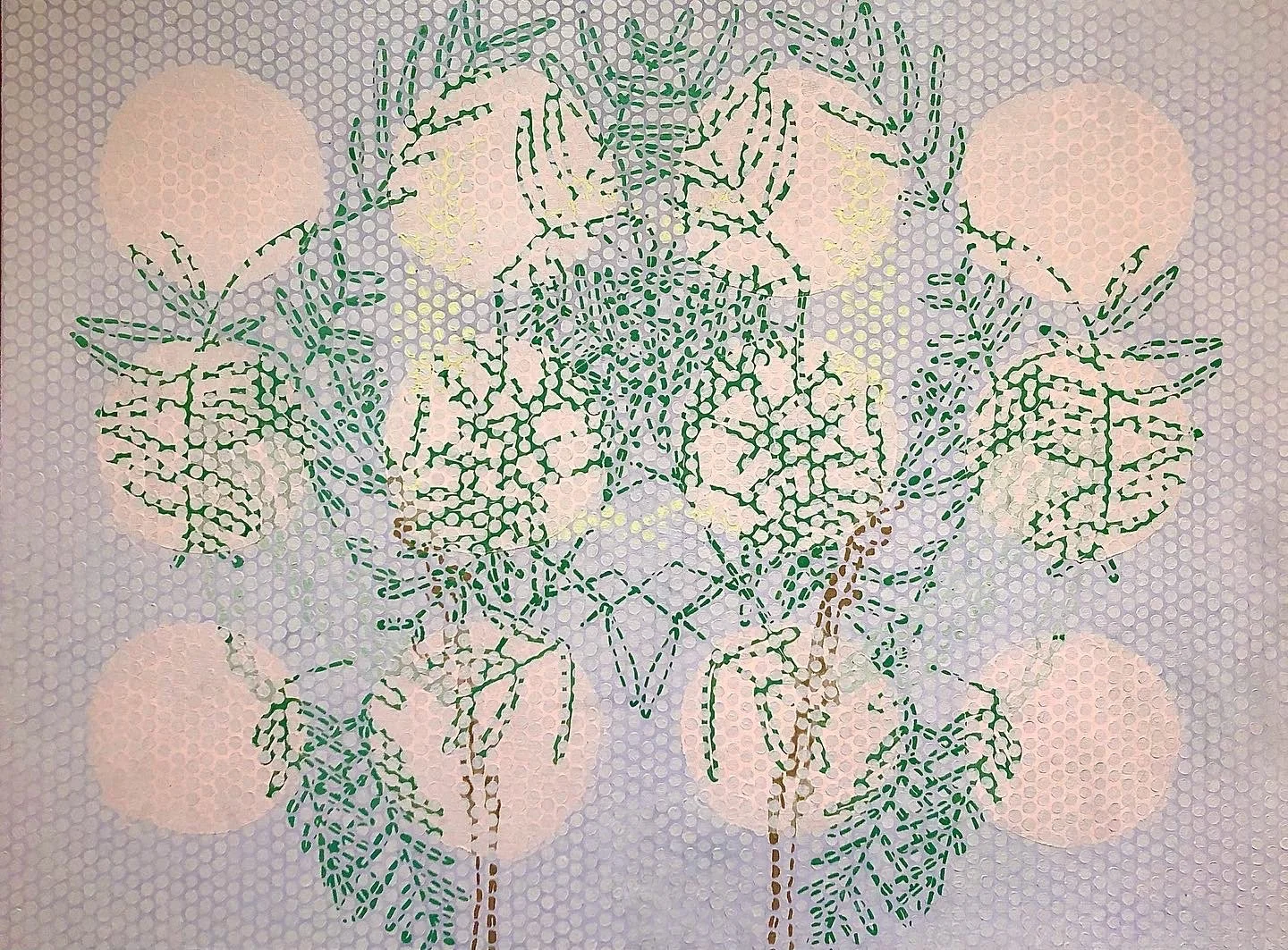 "Double Mesquite: Roadside Flowers of Texas" oil on canvas, 36 x 48" in., 2022